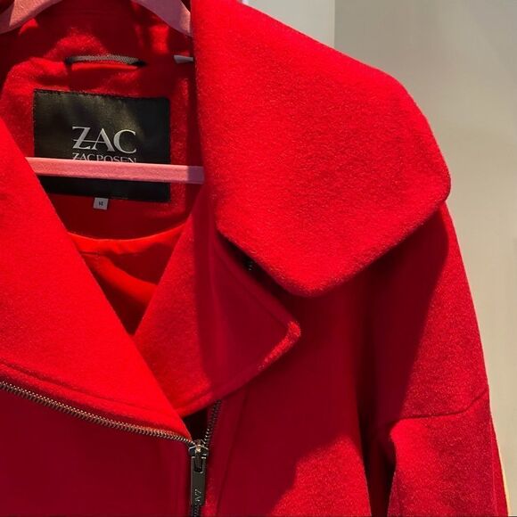 ZAC Zac Posen Julienne Crimson red wool coat - Picture 10 of 16